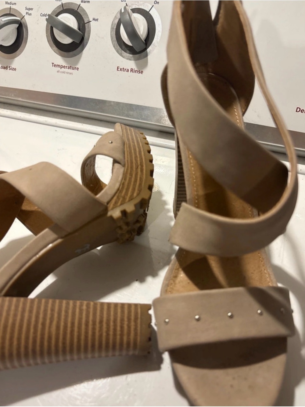 Neutral Tan Strappy Block Heel Sandals — Comfortable Everyday Style